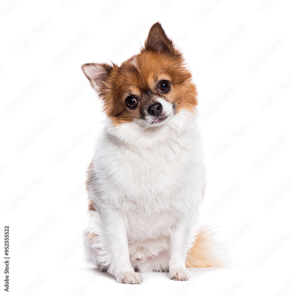 Chihuahua looking towards head tilted, isolated on white Chihuahua looking towards head tilted, isolated on white