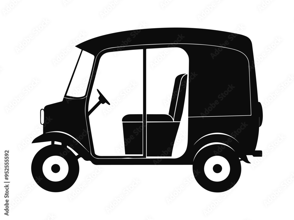 Auto Rickshaw silhouette vector Auto Rickshaw silhouette vector