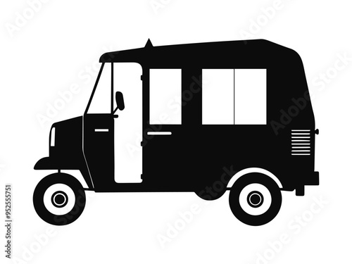 Auto Rickshaw silhouette vector