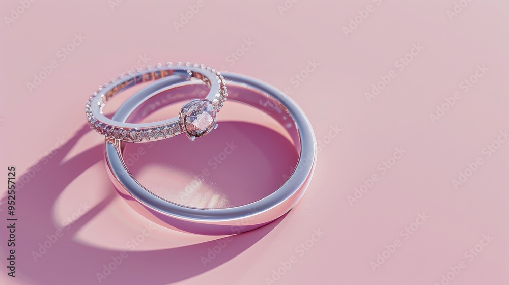 A pair of intricately designed wedding rings A pair of intricately designed wedding rings