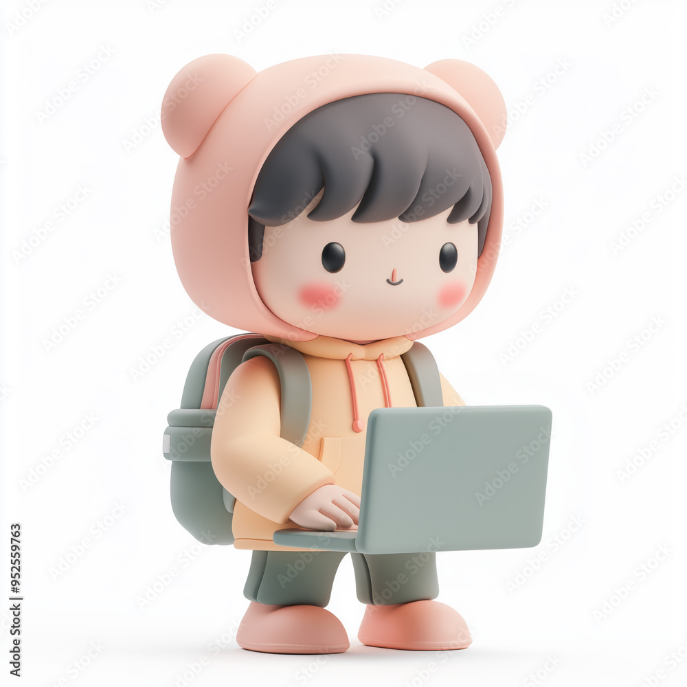 A cartoon Programmer Holding a keyboard A cartoon Programmer Holding a keyboard