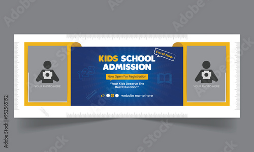 School admission social media facebook cover and web banner template