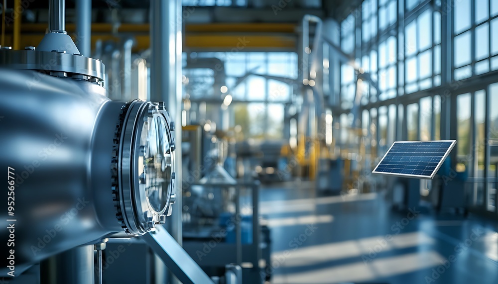 Modern Processing Line Converting Waste into Energy with Renewable Technology in a Clean Sustainable Industrial Environment Modern Processing Line Converting Waste into Energy with Renewable Technology in a Clean Sustainable Industrial Environment