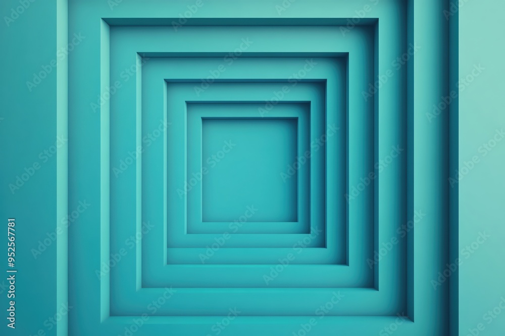 A captivating view of concentric squares in a vibrant teal color, creating a sense of depth and dimension. A captivating view of concentric squares in a vibrant teal color, creating a sense of depth and dimension.