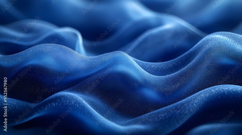Obraz premium Abstract blue waves of fabric.