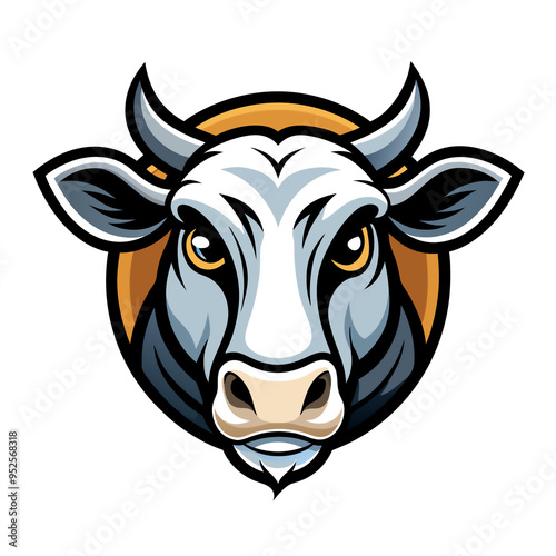 Wallpaper Mural Intricate Cow Head Vector Logo | Professional Design for Video Post-Production and T-Shirt Printing Torontodigital.ca