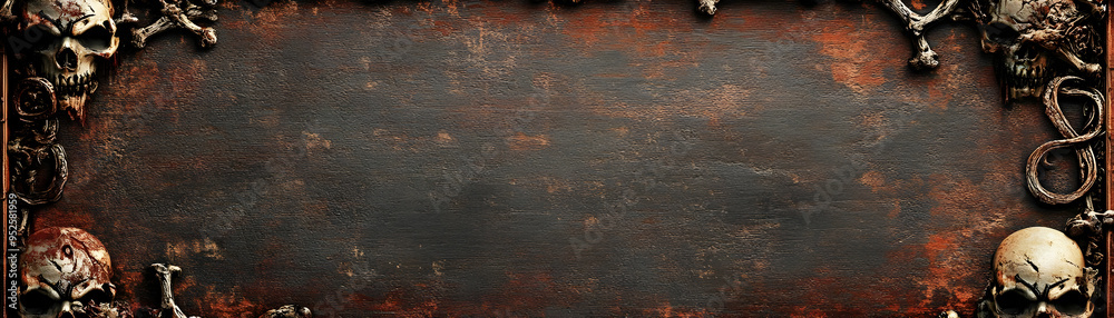 Skull and Crossbones Border with Beware Text concept as A dark and ...