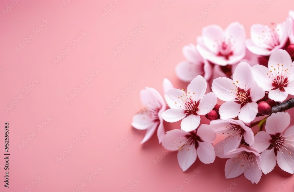 pink cherry blossoms on a pink blurred background. pink cherry blossoms on a pink blurred background.