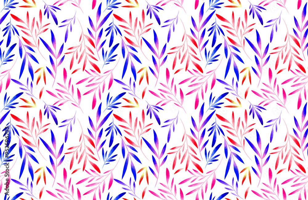 Seamless leaves pattern. Hand draw textile print pattern Seamless leaves pattern. Hand draw textile print pattern