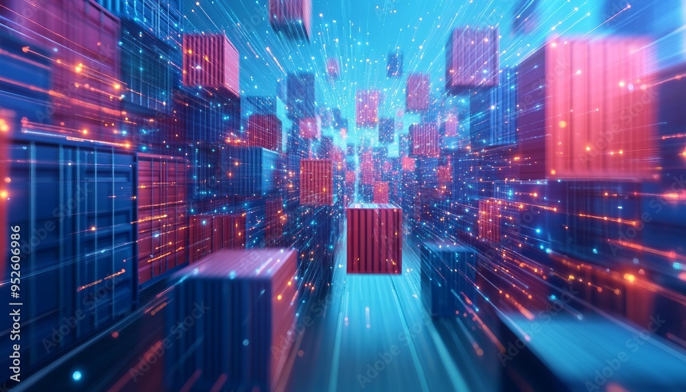 Fototapeta premium Container Orchestration Platforms, Containerization and Microservices Ecosystem, container orchestration platforms within a data center concept, Kubernetes clusters,