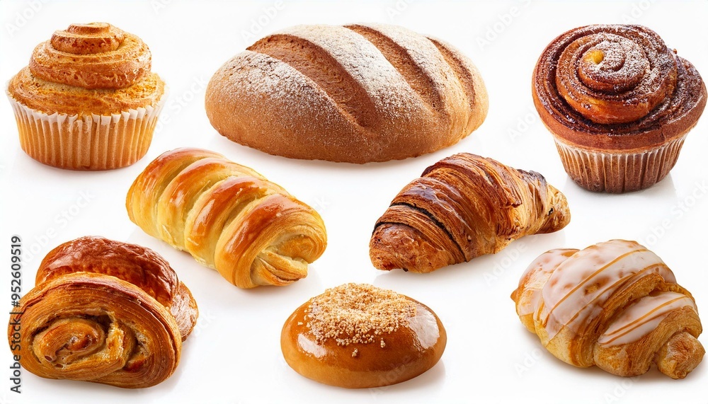 Set of bakery isolated on transparent background Set of bakery isolated on transparent background