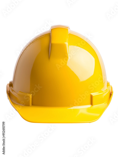 Yellow construction hard hat isolated on transparent background
