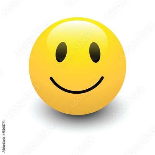 Yellow happy face vector symbol icon. stock illustration