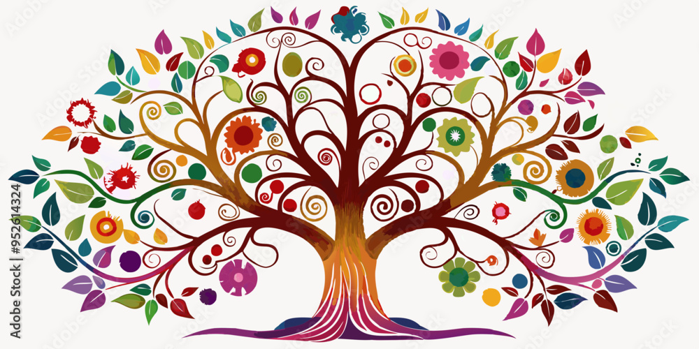 Decorative Tree silhouette on white background Decorative Tree silhouette on white background