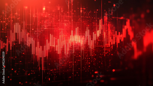 Red Crashing Market Volatility of Crypto Trading