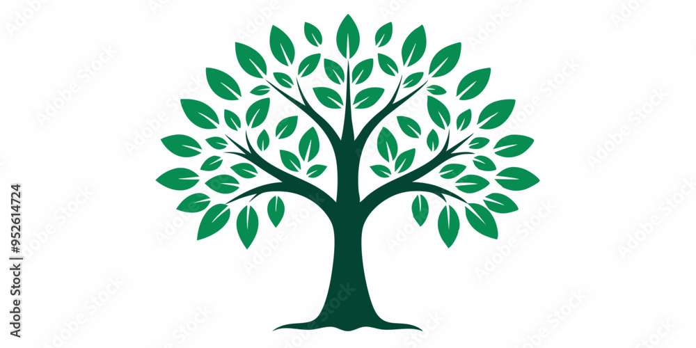 Obraz premium Decorative Tree silhouette on white background