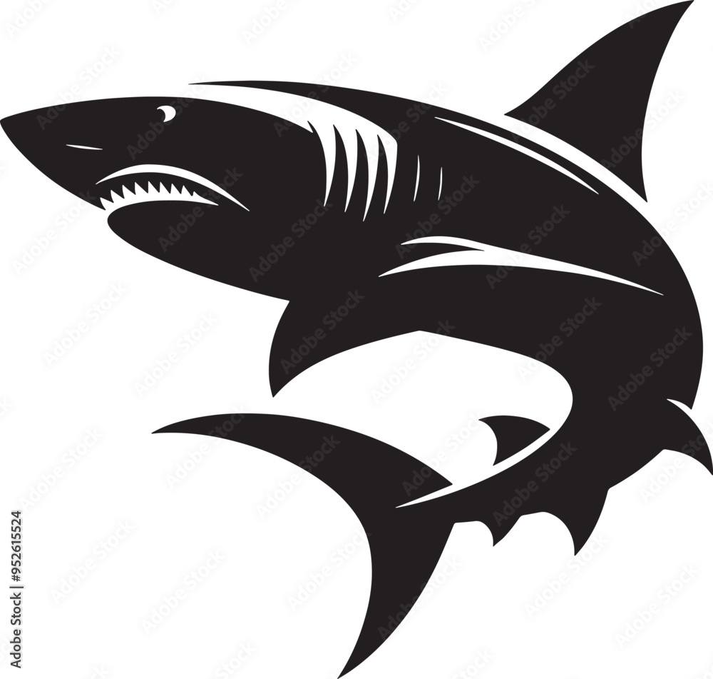Obraz premium Shark Silhouette Vector Illustration