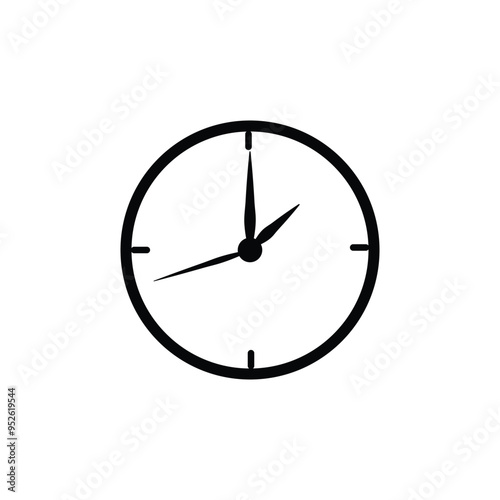 Isolated on white background simple style wall clock