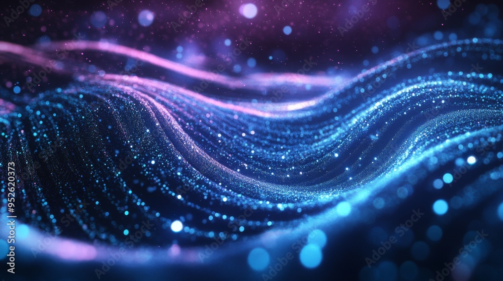 Abstract digital background featuring a blend of glowing lines and dots in a futuristic design, with deep blues and purples creating a high-tech ambiance. Abstract digital background featuring a blend of glowing lines and dots in a futuristic design, with deep blues and purples creating a high-tech ambiance.