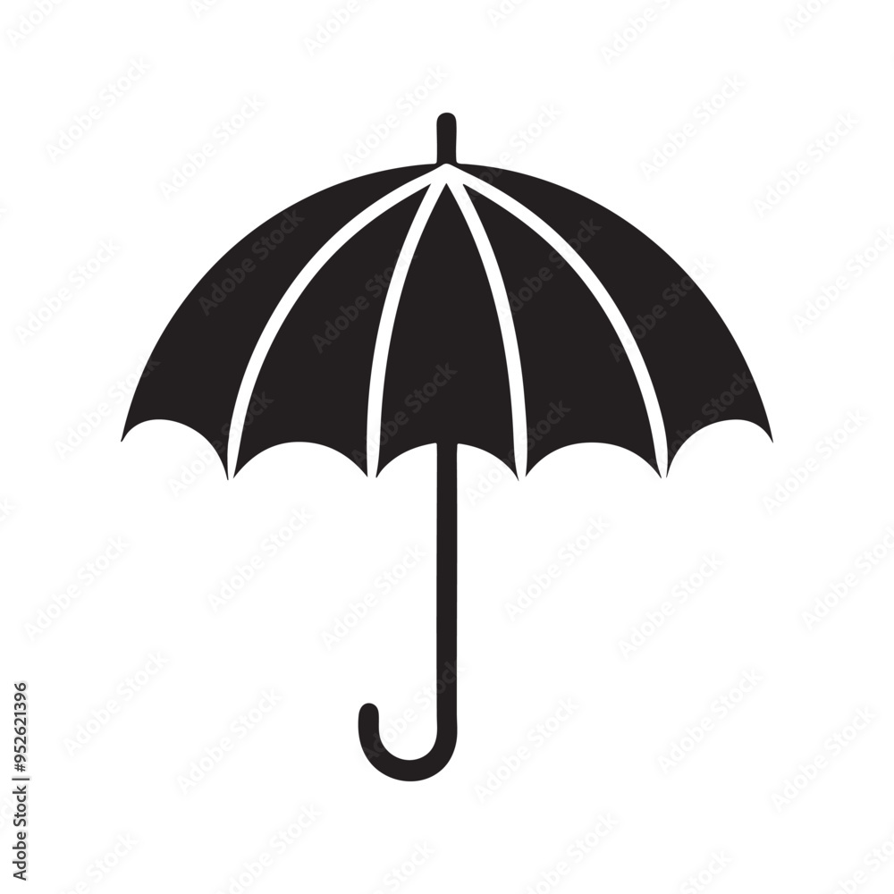 Umbrella silhouette vector, isolated on white background, black and white silhouette, vector and illustration, silhouette style Umbrella silhouette vector, isolated on white background, black and white silhouette, vector and illustration, silhouette style