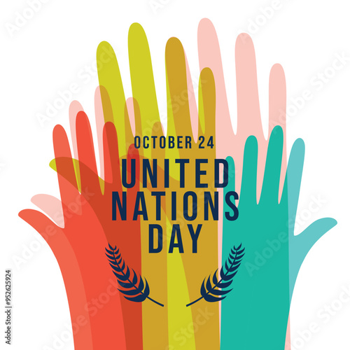 United Nations Day vector design template good for celebration usage. United Nations Day design. flat design. eps 10. photo