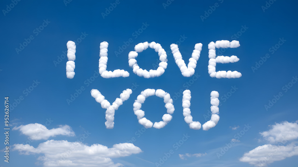 words i love you made out of clouds on a clear blue sky words i love you made out of clouds on a clear blue sky