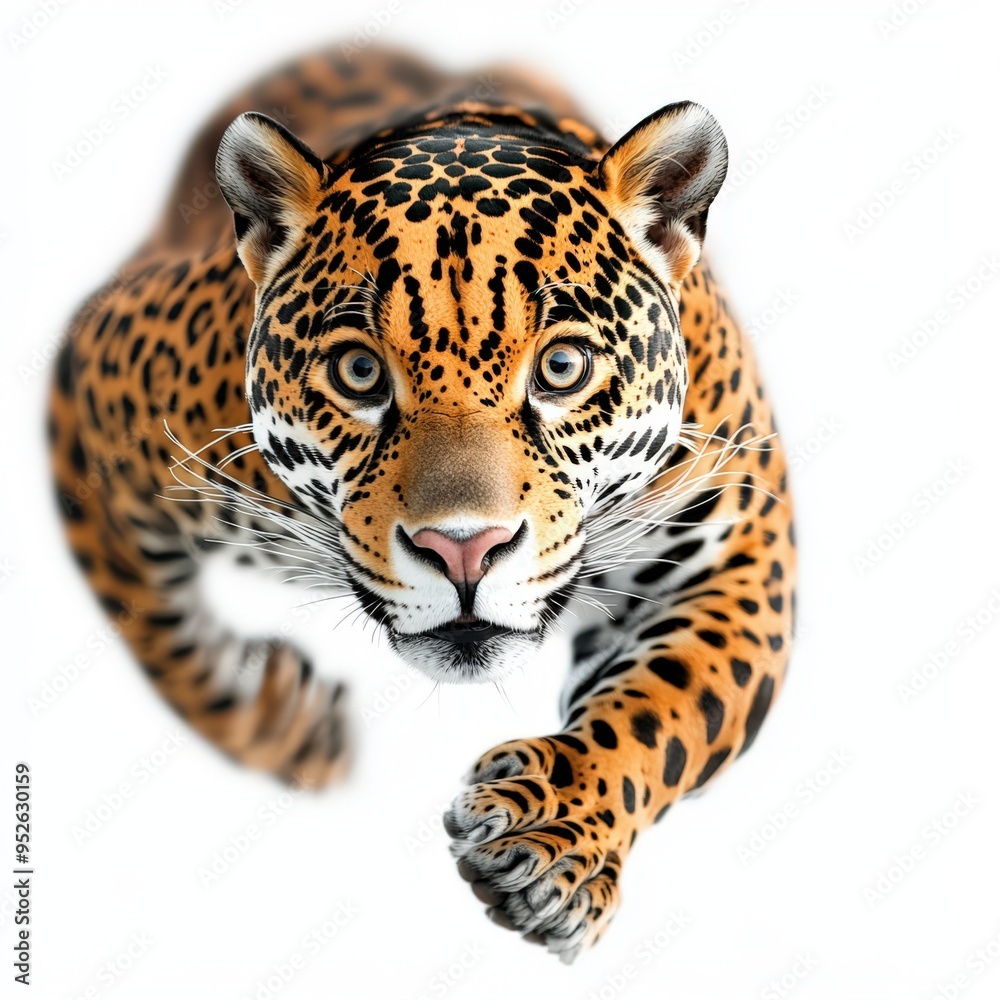 A stunning jaguar leaps forward, showcasing its striking coat and powerful presence. Perfect for wildlife photography enthusiasts. A stunning jaguar leaps forward, showcasing its striking coat and powerful presence. Perfect for wildlife photography enthusiasts.