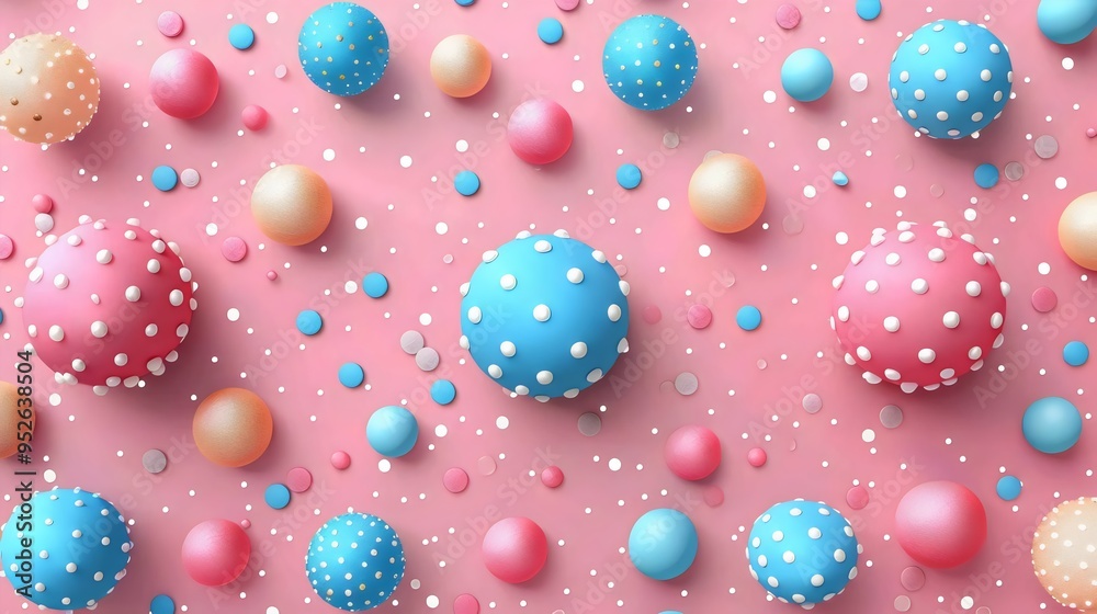 A colorful background with many small round objects, including blue A colorful background with many small round objects, including blue