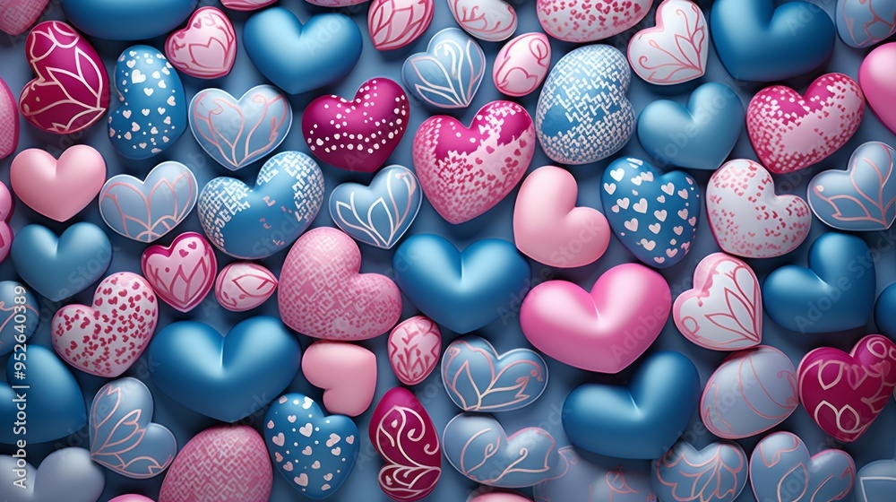 Charming easter background with blue and pink theme featuring a collection of beautifully arranged eggs adorned with heart patterns, perfect for holiday celebrations and seasonal decor
Charming easter background with blue and pink theme featuring a collection of beautifully arranged eggs adorned with heart patterns, perfect for holiday celebrations and seasonal decor
