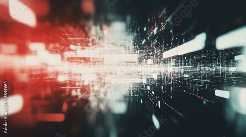 Wallpaper Mural Digital network with red and white glow. Data transmission visualization. Information technology concept. Design for cybersecurity and network communications illustrations Torontodigital.ca