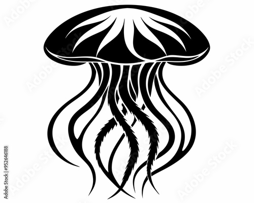 Jellyfish silhouette vector illustration photo