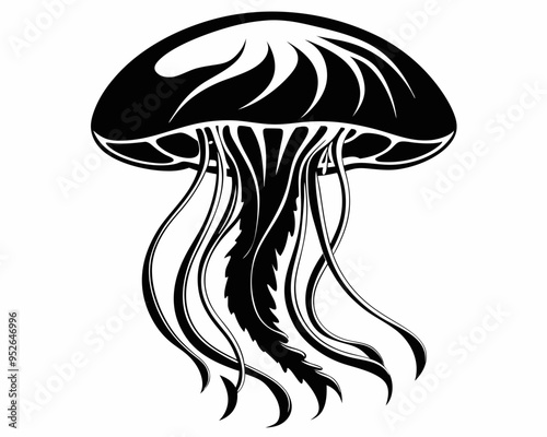 Jellyfish silhouette vector illustration photo