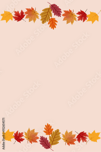 Thanksgiving invitation template, background, wallpaper with maple leaf ,pink background