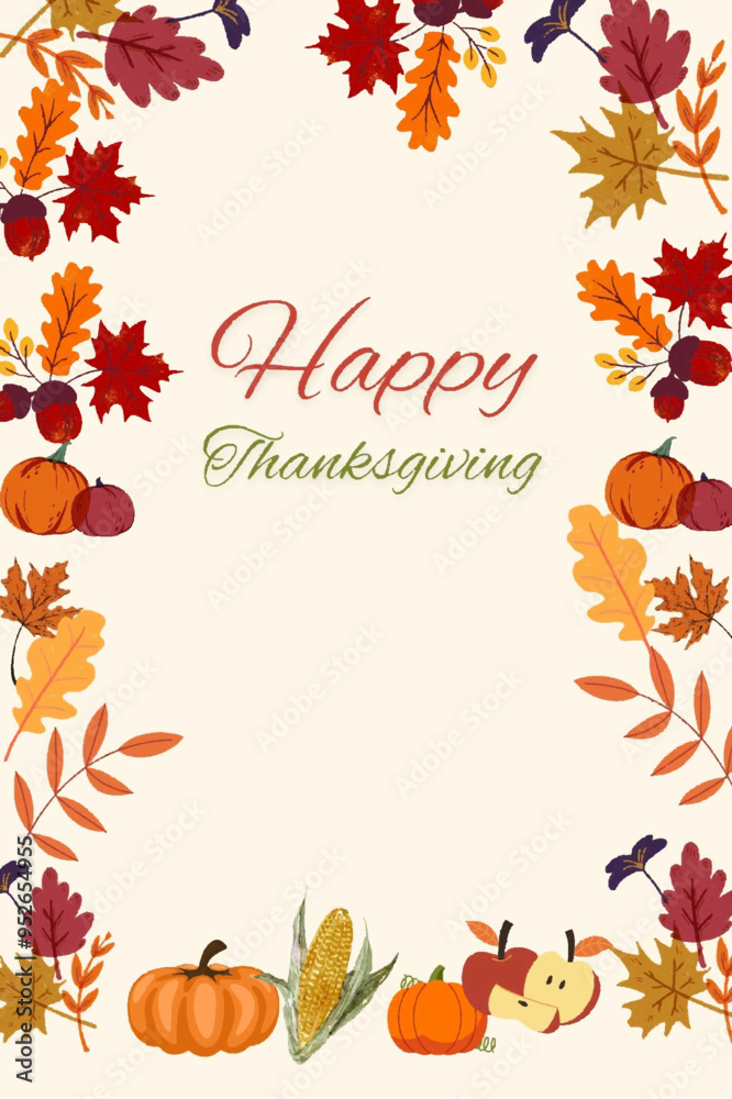 Fototapeta premium Happy Thanksgiving yellow color background, template, wallpaper with maple leaf cute, beatiful style