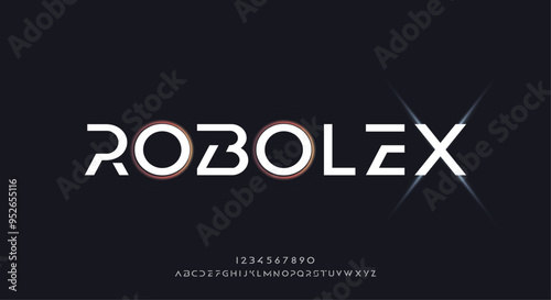 Robolex Minimal luxury font alphabet logo.