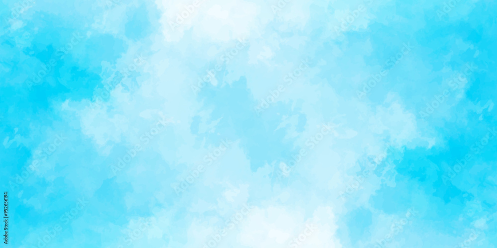 Fototapeta premium Abstract white and blue color frozen ice surface design background. soft sky blue watercolor sky and clouds, Light blue background with watercolor. gradient light white sky background with clouds.