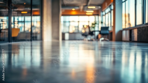 Reflective Floor in a Modern Office