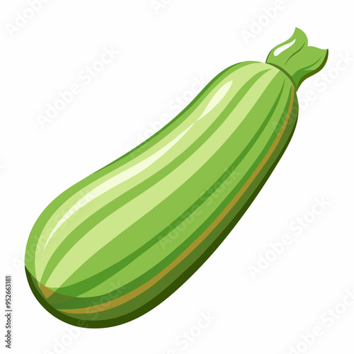 Art Nouveau Zucchini Vector on White Background