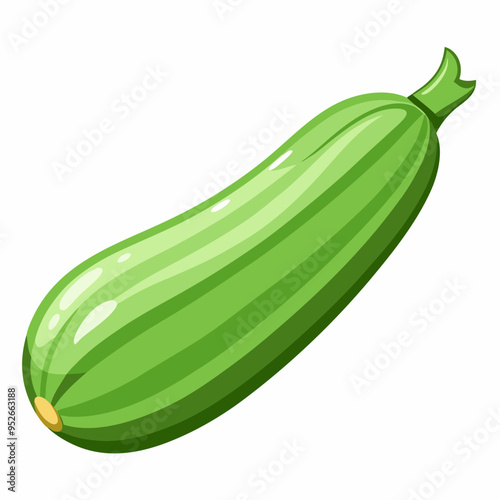 Art Nouveau Zucchini Vector on White Background