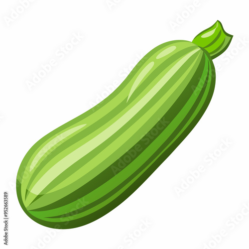 Art Nouveau Zucchini Vector on White Background