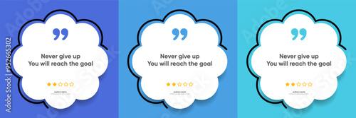 3D bubble testimonial banner, quote, infographic. Social media post template designs for quotes. Empty speech bubbles, quote bubbles and text box. Vector Illustration EPS10.