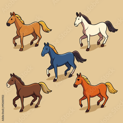 set of horses