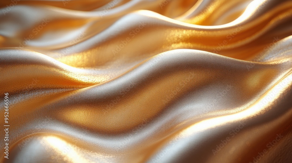 3D render of an abstract fashion background with a twisted Mobius ribbon paper stripe in macro golden foil. 3D render of an abstract fashion background with a twisted Mobius ribbon paper stripe in macro golden foil.