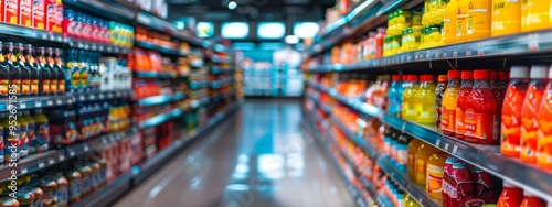 Wallpaper Mural Colorful assortment of beverages in a supermarket aisle Torontodigital.ca
