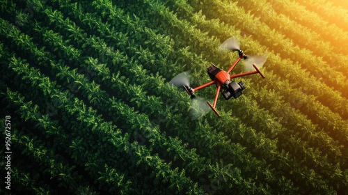 Drone Flying Over Lush Green Trees