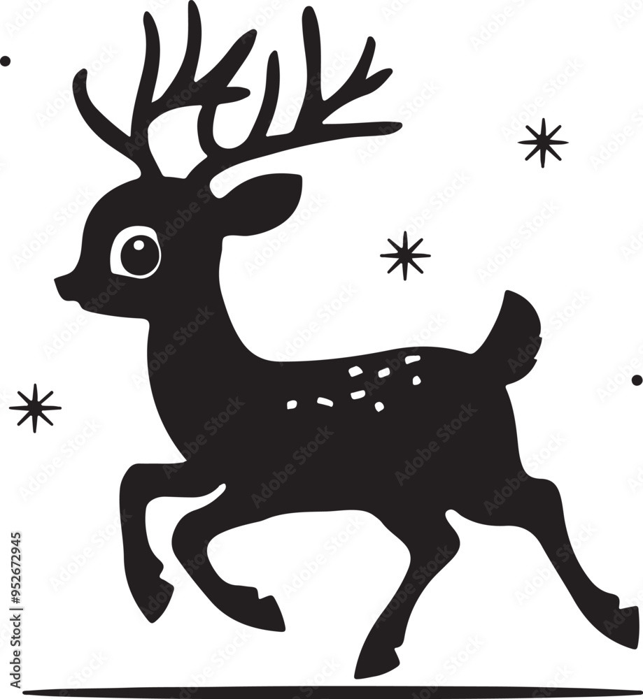Obraz premium A deer vector file silhouette