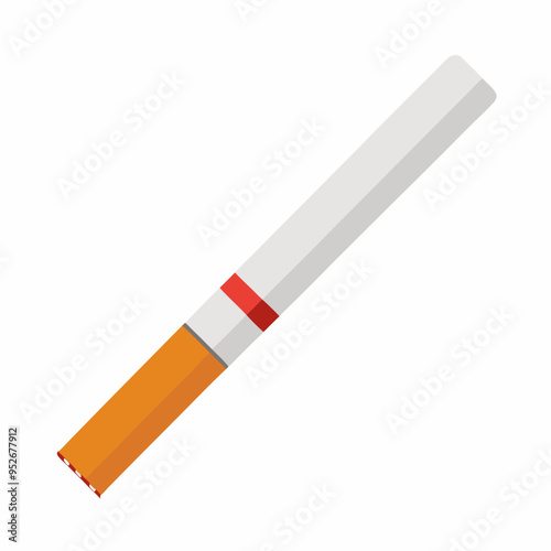 Minimalist Cigarette Vector Art on White Background