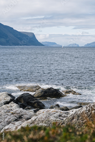 Norway, fjord, ocean, waves photo