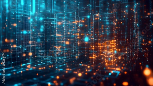 Wallpaper Mural Futuristic Landscape of Cutting Edge Financial Technology Innovations Torontodigital.ca