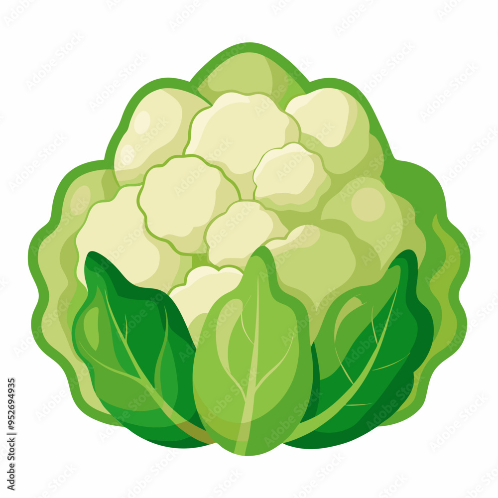 Cauliflower Vector Art on White Background
Cauliflower Vector Art on White Background